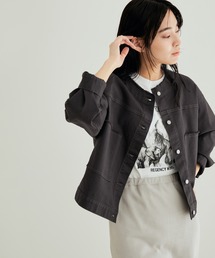 SALON adam et rope' | カツラギストレッチフリンジネックブルゾン(ブルゾン)