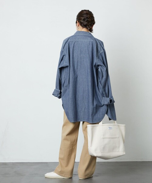 FREAK'S STORE（フリークスストア）の「▽【WEB限定】シャンブレーシャツ（シャツ/ブラウス・レディース・ブルー/ネイビー・ﾌﾘ-）」の7枚目の写真