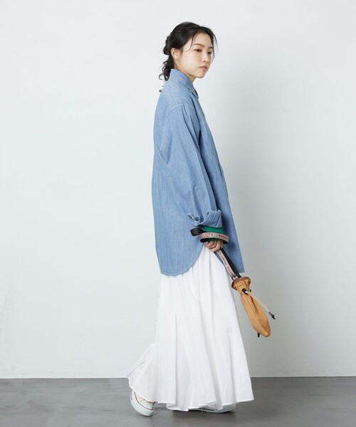 FREAK'S STORE（フリークスストア）の「▽【WEB限定】シャンブレーシャツ（シャツ/ブラウス・レディース・ブルー/ネイビー・ﾌﾘ-）」の11枚目の写真