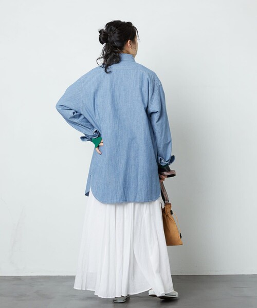 FREAK'S STORE（フリークスストア）の「▽【WEB限定】シャンブレーシャツ（シャツ/ブラウス・レディース・ブルー/ネイビー・ﾌﾘ-）」の9枚目の写真