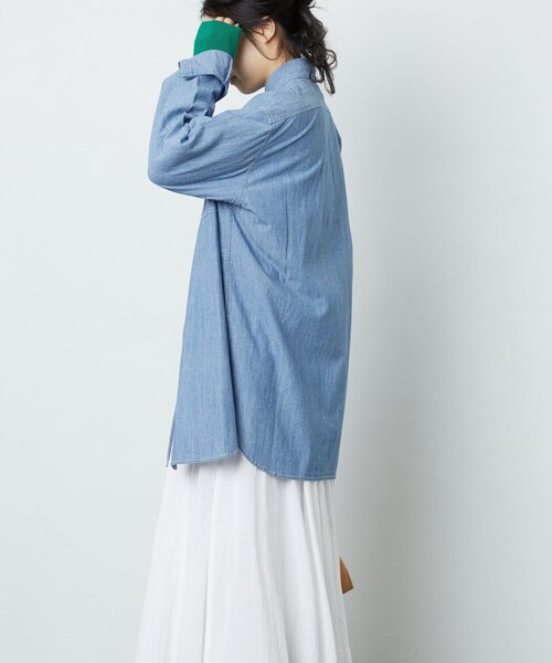 FREAK'S STORE（フリークスストア）の「▽【WEB限定】シャンブレーシャツ（シャツ/ブラウス・レディース・ブルー/ネイビー・ﾌﾘ-）」の17枚目の写真