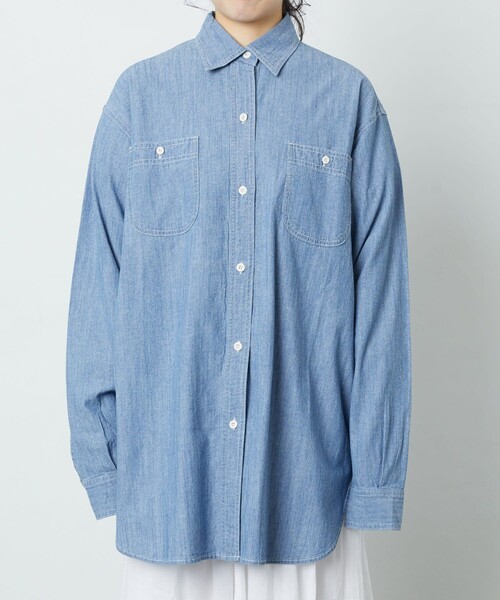 FREAK'S STORE（フリークスストア）の「▽【WEB限定】シャンブレーシャツ（シャツ/ブラウス・レディース・ブルー/ネイビー・ﾌﾘ-）」の16枚目の写真