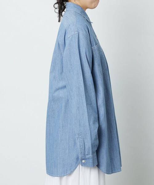 FREAK'S STORE（フリークスストア）の「▽【WEB限定】シャンブレーシャツ（シャツ/ブラウス・レディース・ブルー/ネイビー・ﾌﾘ-）」の4枚目の写真