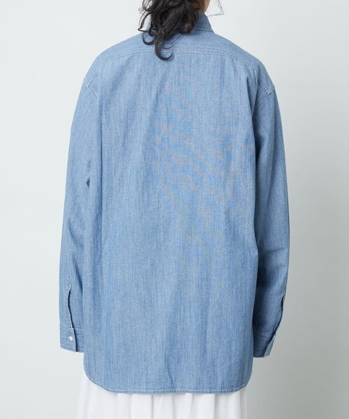 FREAK'S STORE（フリークスストア）の「▽【WEB限定】シャンブレーシャツ（シャツ/ブラウス・レディース・ブルー/ネイビー・ﾌﾘ-）」の8枚目の写真