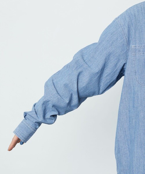FREAK'S STORE（フリークスストア）の「▽【WEB限定】シャンブレーシャツ（シャツ/ブラウス・レディース・ブルー/ネイビー・ﾌﾘ-）」の14枚目の写真