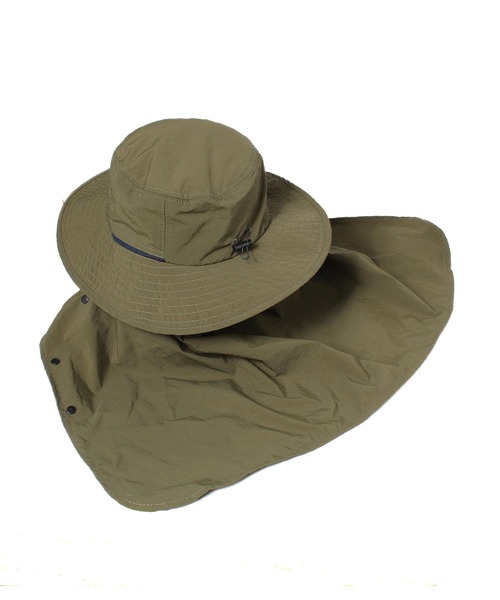 14+（イチヨンプラス）の「フェイスカバー付きサファリハット（ハット・レディース・ブラック/カーキ/オリーブ・LL/L）」の12枚目の写真