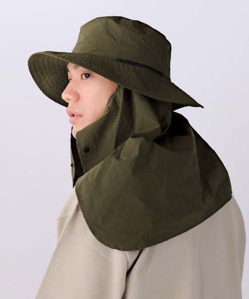 14+（イチヨンプラス）の「フェイスカバー付きサファリハット（ハット・レディース・ブラック/カーキ/オリーブ・LL/L）」の17枚目の写真