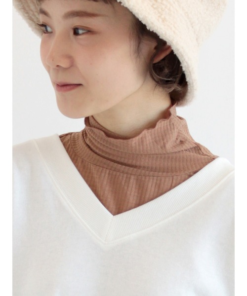 ehka sopo（エヘカソポ）の「ギンガムチェックメロー長袖カットソー（Tシャツ/カットソー・レディース・グレー/オフホワイト/グリーン/モカ・ﾌﾘ-）」の10枚目の写真