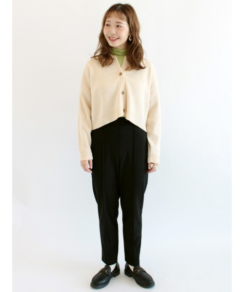 ehka sopo（エヘカソポ）の「ギンガムチェックメロー長袖カットソー（Tシャツ/カットソー・レディース・グレー/オフホワイト/グリーン/モカ・ﾌﾘ-）」の14枚目の写真