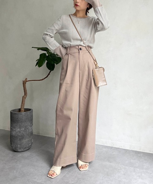 CAPRICIEUX LE'MAGE（カプリシューレマージュ）の「マルチボーダーリブプルオーバー（ニット/セーター・レディース・ブラック/ベージュ/グリーン・FREE）」の5枚目の写真