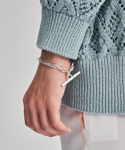 LiNoH（リノー）の「CROCHETED LACE KNIT CARDIGAN（カーディガン/ボレロ・メンズ・ホワイト/ブラック/ミント/グリーン/ブルー・1/2）」の18枚目の写真