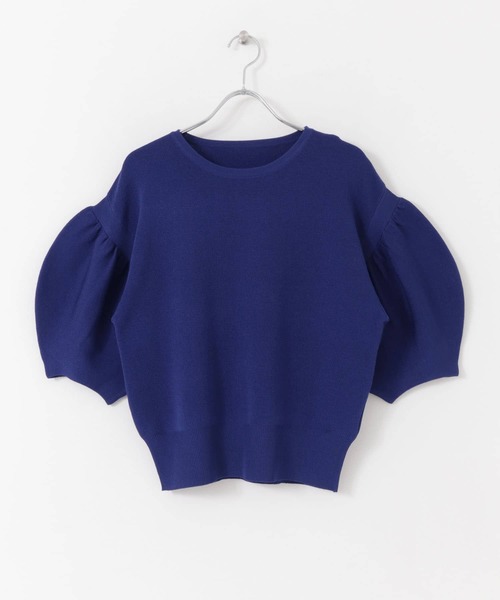 SENSE OF PLACE by URBAN RESEARCH（センスオブプレイスバイアーバンリサーチ）の「ランタンスリーブセーター(5分袖)（ニット/セーター・レディース・ブラック/ブルー/グリーン/アイボリー/ホワイト系その他/ピンクベージュ/オレンジ・ONE）」の14枚目の写真