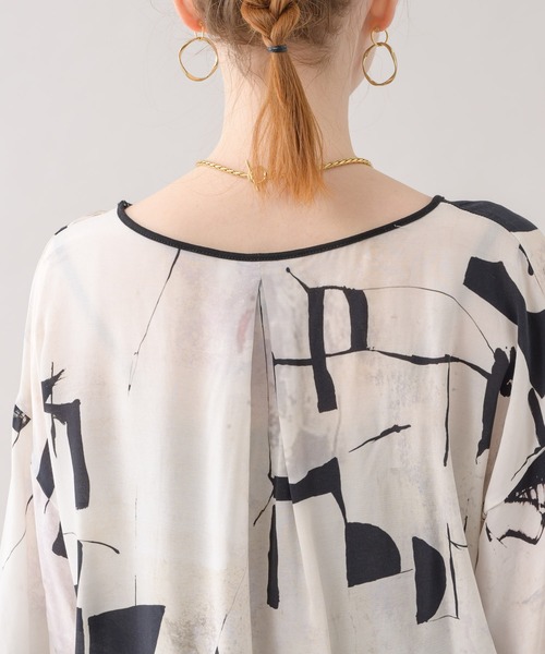 malla（マーラ）の「malla イペカビスコースブラウス（シャツ/ブラウス・レディース・ホワイト/グリーン・FREE）」の3枚目の写真