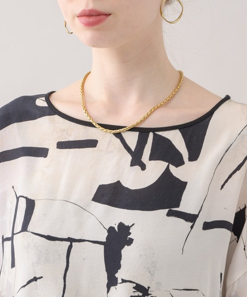 malla（マーラ）の「malla イペカビスコースブラウス（シャツ/ブラウス・レディース・ホワイト/グリーン・FREE）」の4枚目の写真