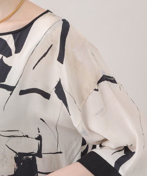 malla（マーラ）の「malla イペカビスコースブラウス（シャツ/ブラウス・レディース・ホワイト/グリーン・FREE）」の5枚目の写真