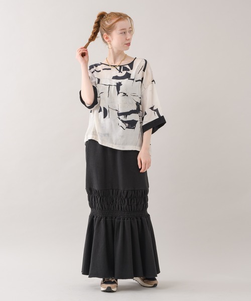 malla（マーラ）の「malla イペカビスコースブラウス（シャツ/ブラウス・レディース・ホワイト/グリーン・FREE）」の16枚目の写真