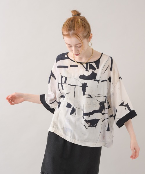 malla（マーラ）の「malla イペカビスコースブラウス（シャツ/ブラウス・レディース・ホワイト/グリーン・FREE）」の20枚目の写真