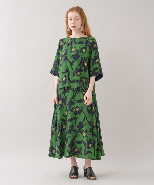 malla（マーラ）の「malla イペカビスコースブラウス（シャツ/ブラウス・レディース・ホワイト/グリーン・FREE）」の8枚目の写真