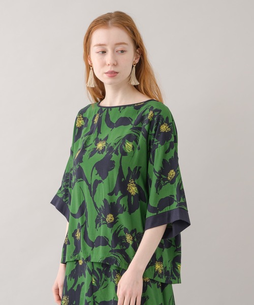 malla（マーラ）の「malla イペカビスコースブラウス（シャツ/ブラウス・レディース・ホワイト/グリーン・FREE）」の12枚目の写真