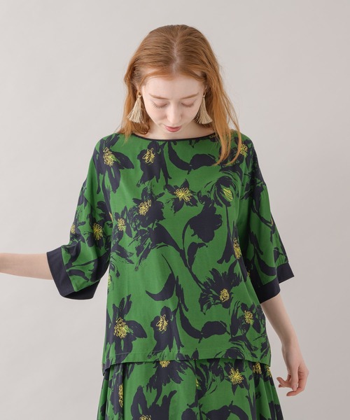 malla（マーラ）の「malla イペカビスコースブラウス（シャツ/ブラウス・レディース・ホワイト/グリーン・FREE）」の13枚目の写真