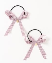 by LOVEiT | チェックリボンポニー（2個SET)(ヘアゴム)