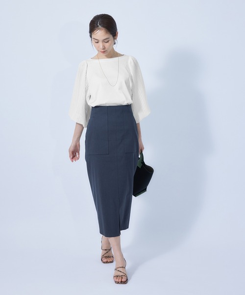 ROPE'（ロペ）の「カット×ラッセルレース  袖バルーンスリーブブラウス（Tシャツ/カットソー・レディース・ホワイト/ブラック/ダークブラウン・38）」の18枚目の写真