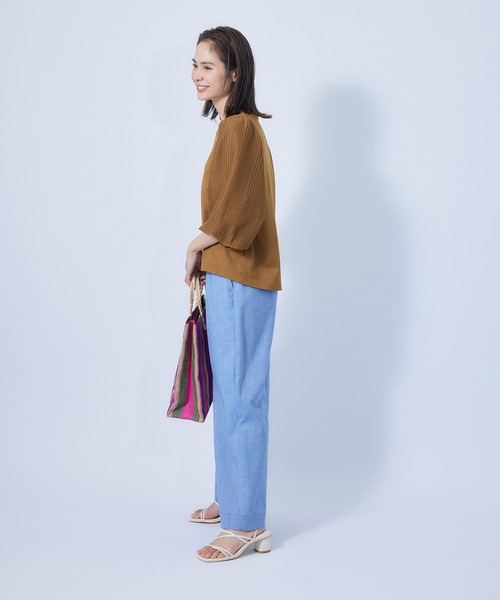 ROPE'（ロペ）の「カット×ラッセルレース  袖バルーンスリーブブラウス（Tシャツ/カットソー・レディース・ホワイト/ブラック/ダークブラウン・38）」の10枚目の写真