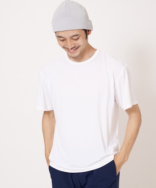 OUTDOOR PRODUCTS（アウトドアプロダクツ）の「【OUTDOOR PRODUCTS/アウトドアプロダクツ】超接触冷感　ジャガードメッシュクルーネック半袖Ｔシャツ（Tシャツ/カットソー・メンズ・ネイビー/ブラック/ホワイト/ライトグレー・LARGE/MEDIUM/SMALL/X-LARGE）」の2枚目の写真