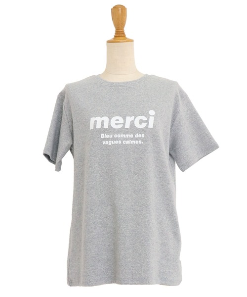 BLUEEAST（ブルーイースト）の「merciロゴTシャツ（Tシャツ/カットソー・レディース・ブラック/グレー/オフホワイト・MEDIUM）」の22枚目の写真