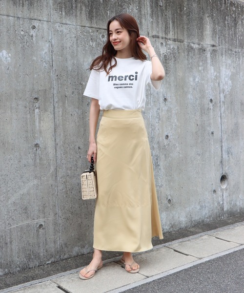 BLUEEAST（ブルーイースト）の「merciロゴTシャツ（Tシャツ/カットソー・レディース・ブラック/グレー/オフホワイト・MEDIUM）」の10枚目の写真