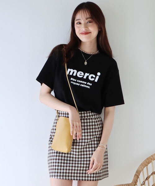 BLUEEAST（ブルーイースト）の「merciロゴTシャツ（Tシャツ/カットソー・レディース・ブラック/グレー/オフホワイト・MEDIUM）」の13枚目の写真