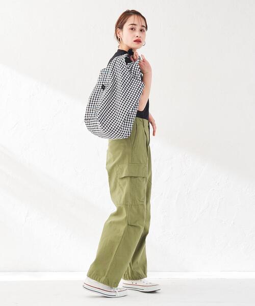 Fatima morocco（ファティマモロッコ）の「Market（マーケット）Fatima Morocco（ファティマモロッコ）ギンガム巾着バッグ（ショルダーバッグ・レディース・ブラック/ロイヤルブルー/レッド・FREE）」の14枚目の写真