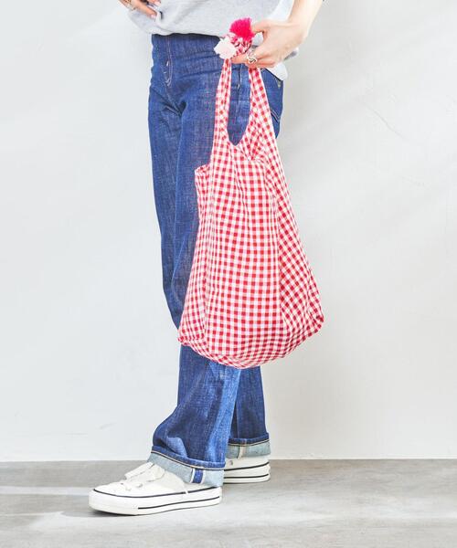 Fatima morocco（ファティマモロッコ）の「Market（マーケット）Fatima Morocco（ファティマモロッコ）ギンガム巾着バッグ（ショルダーバッグ・レディース・ブラック/ロイヤルブルー/レッド・FREE）」の22枚目の写真