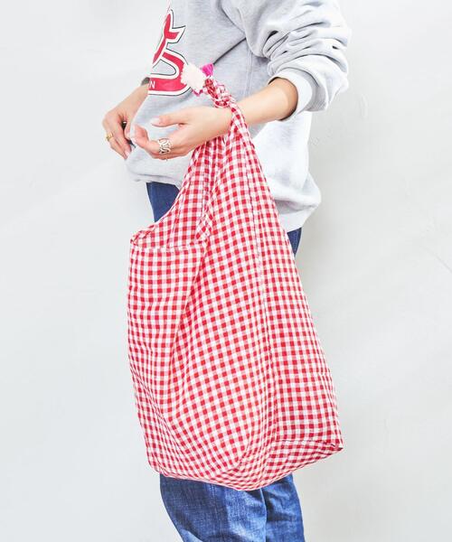 Fatima morocco（ファティマモロッコ）の「Market（マーケット）Fatima Morocco（ファティマモロッコ）ギンガム巾着バッグ（ショルダーバッグ・レディース・ブラック/ロイヤルブルー/レッド・FREE）」の20枚目の写真