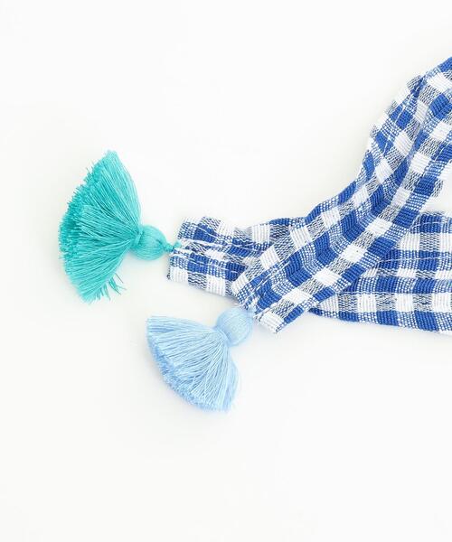 Fatima morocco（ファティマモロッコ）の「Market（マーケット）Fatima Morocco（ファティマモロッコ）ギンガム巾着バッグ（ショルダーバッグ・レディース・ブラック/ロイヤルブルー/レッド・FREE）」の7枚目の写真