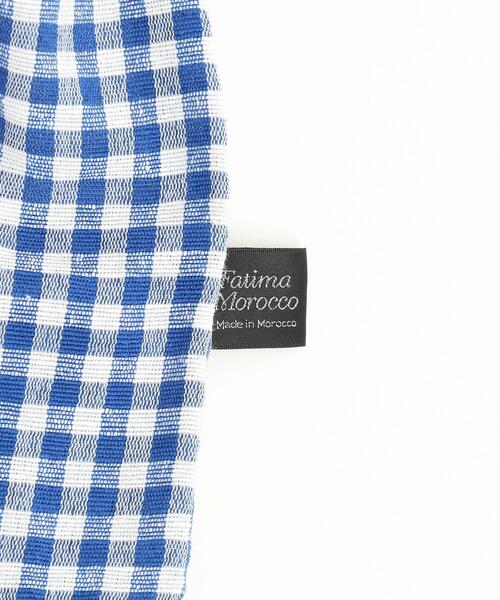 Fatima morocco（ファティマモロッコ）の「Market（マーケット）Fatima Morocco（ファティマモロッコ）ギンガム巾着バッグ（ショルダーバッグ・レディース・ブラック/ロイヤルブルー/レッド・FREE）」の6枚目の写真