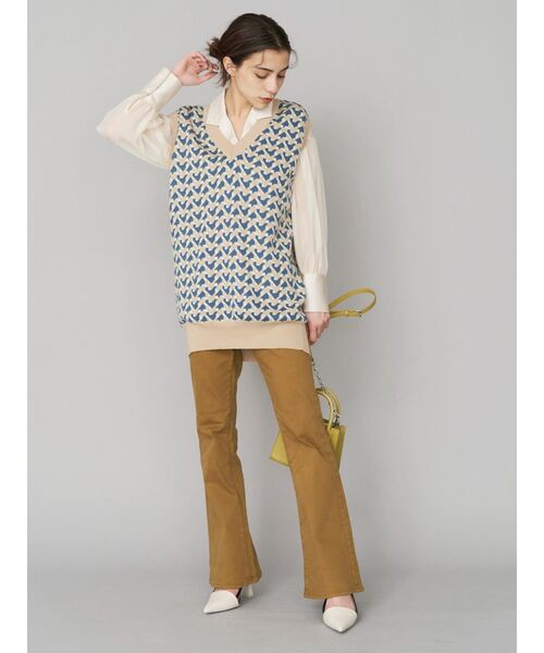 EVRIS（エヴリス）の「ジオメトリックパターンニットベスト（ニット/セーター・レディース・ブラック/ベージュ/グリーン・FREE）」の14枚目の写真