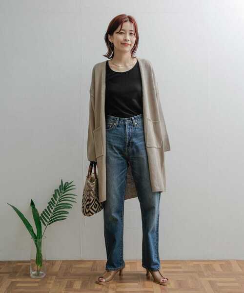 URBAN RESEARCH DOORS（アーバンリサーチドアーズ）の「コットンリネンロングカーディガン（カーディガン/ボレロ・レディース・ベージュ/アイボリー・MEDIUM）」の9枚目の写真