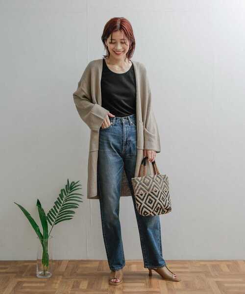 URBAN RESEARCH DOORS（アーバンリサーチドアーズ）の「コットンリネンロングカーディガン（カーディガン/ボレロ・レディース・ベージュ/アイボリー・MEDIUM）」の5枚目の写真