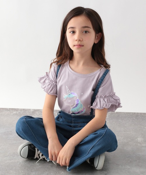 GLOBAL WORK(グローバルワーク)の「キッズ/DRY/GIRLSモチーフTシャツ半袖/267211(Tシャツ/カットソー・キッズ・ホワイト/オフホワイト/ライトパープル/ブルー系その他/ブラック/ホワイト系その他2/アイボリー/その他/ライトブルー/ライトピンク/パープル系その他/グリーン系その他3・110cm/100cm/140cm/120cm/130cm/150cm/160cm)」の10枚目の写真