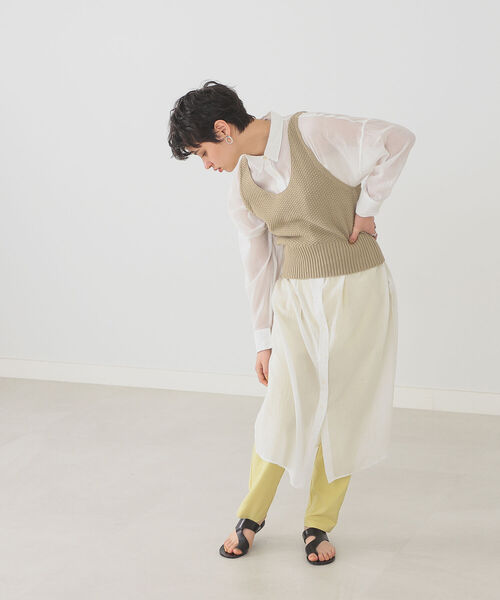 B:MING by BEAMS（ビーミングバイビームス）の「B:MING by BEAMS / オーガニックコットン ニットビスチェ 22SS（タンクトップ・レディース・ブラウン/アイボリー/ベージュ・ONE SIZE）」の6枚目の写真