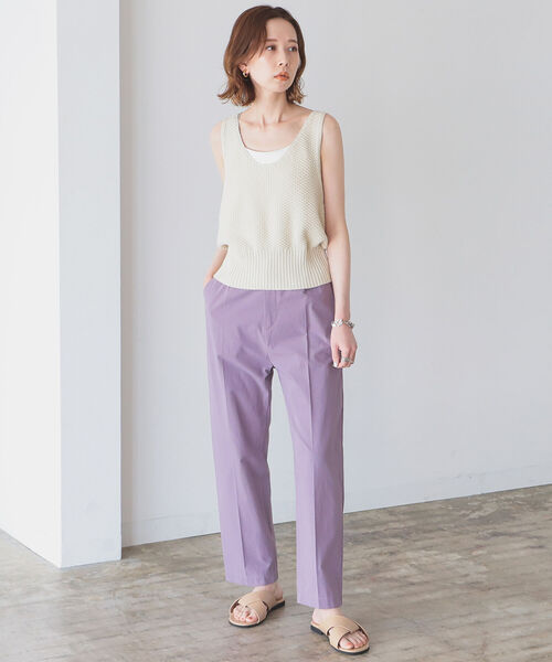 B:MING by BEAMS（ビーミングバイビームス）の「B:MING by BEAMS / オーガニックコットン ニットビスチェ 22SS（タンクトップ・レディース・ブラウン/アイボリー/ベージュ・ONE SIZE）」の8枚目の写真