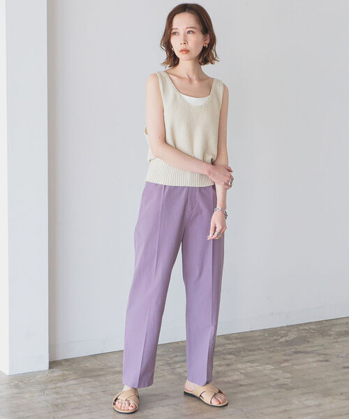 B:MING by BEAMS（ビーミングバイビームス）の「B:MING by BEAMS / オーガニックコットン ニットビスチェ 22SS（タンクトップ・レディース・ブラウン/アイボリー/ベージュ・ONE SIZE）」の9枚目の写真