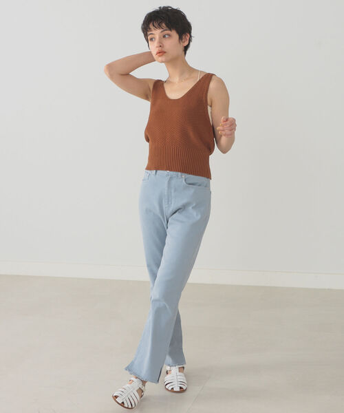 B:MING by BEAMS（ビーミングバイビームス）の「B:MING by BEAMS / オーガニックコットン ニットビスチェ 22SS（タンクトップ・レディース・ブラウン/アイボリー/ベージュ・ONE SIZE）」の12枚目の写真