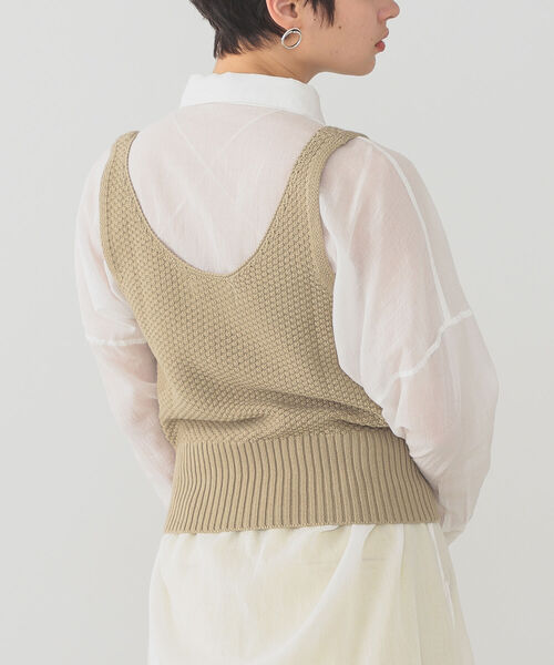 B:MING by BEAMS（ビーミングバイビームス）の「B:MING by BEAMS / オーガニックコットン ニットビスチェ 22SS（タンクトップ・レディース・ブラウン/アイボリー/ベージュ・ONE SIZE）」の15枚目の写真