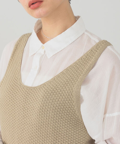 B:MING by BEAMS（ビーミングバイビームス）の「B:MING by BEAMS / オーガニックコットン ニットビスチェ 22SS（タンクトップ・レディース・ブラウン/アイボリー/ベージュ・ONE SIZE）」の16枚目の写真