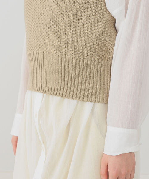 B:MING by BEAMS（ビーミングバイビームス）の「B:MING by BEAMS / オーガニックコットン ニットビスチェ 22SS（タンクトップ・レディース・ブラウン/アイボリー/ベージュ・ONE SIZE）」の17枚目の写真