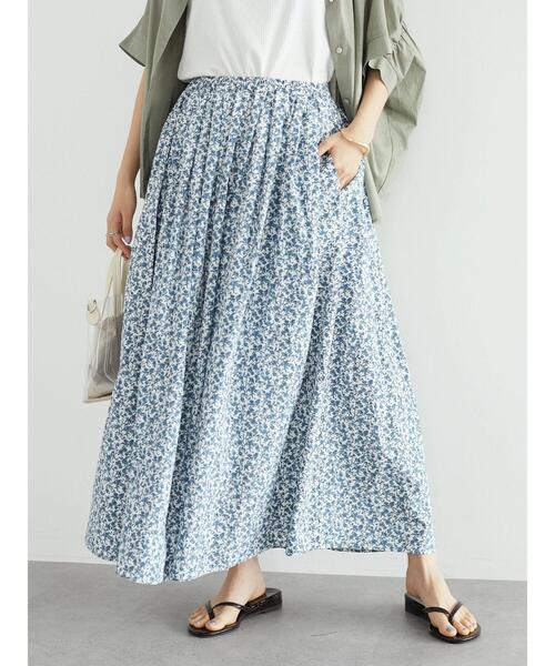 CRAFT STANDARD BOUTIQUE(クラフトスタンダードブティック)の「小花柄ギャザースカート *◆(スカート・レディース・ブラック/ブルー・FREE)」の21枚目の写真