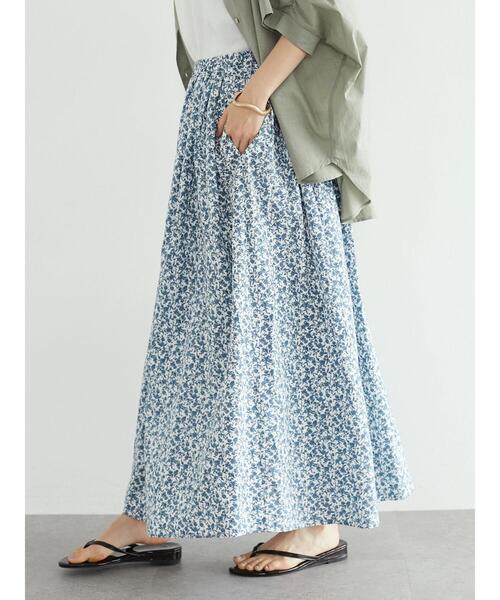 CRAFT STANDARD BOUTIQUE(クラフトスタンダードブティック)の「小花柄ギャザースカート *◆(スカート・レディース・ブラック/ブルー・FREE)」の22枚目の写真