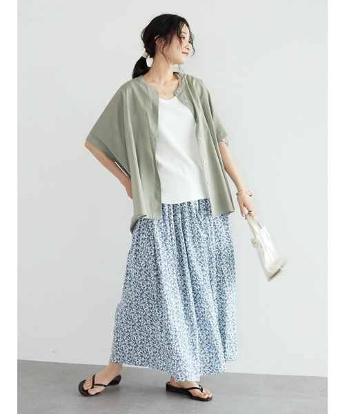 CRAFT STANDARD BOUTIQUE(クラフトスタンダードブティック)の「小花柄ギャザースカート *◆(スカート・レディース・ブラック/ブルー・FREE)」の16枚目の写真